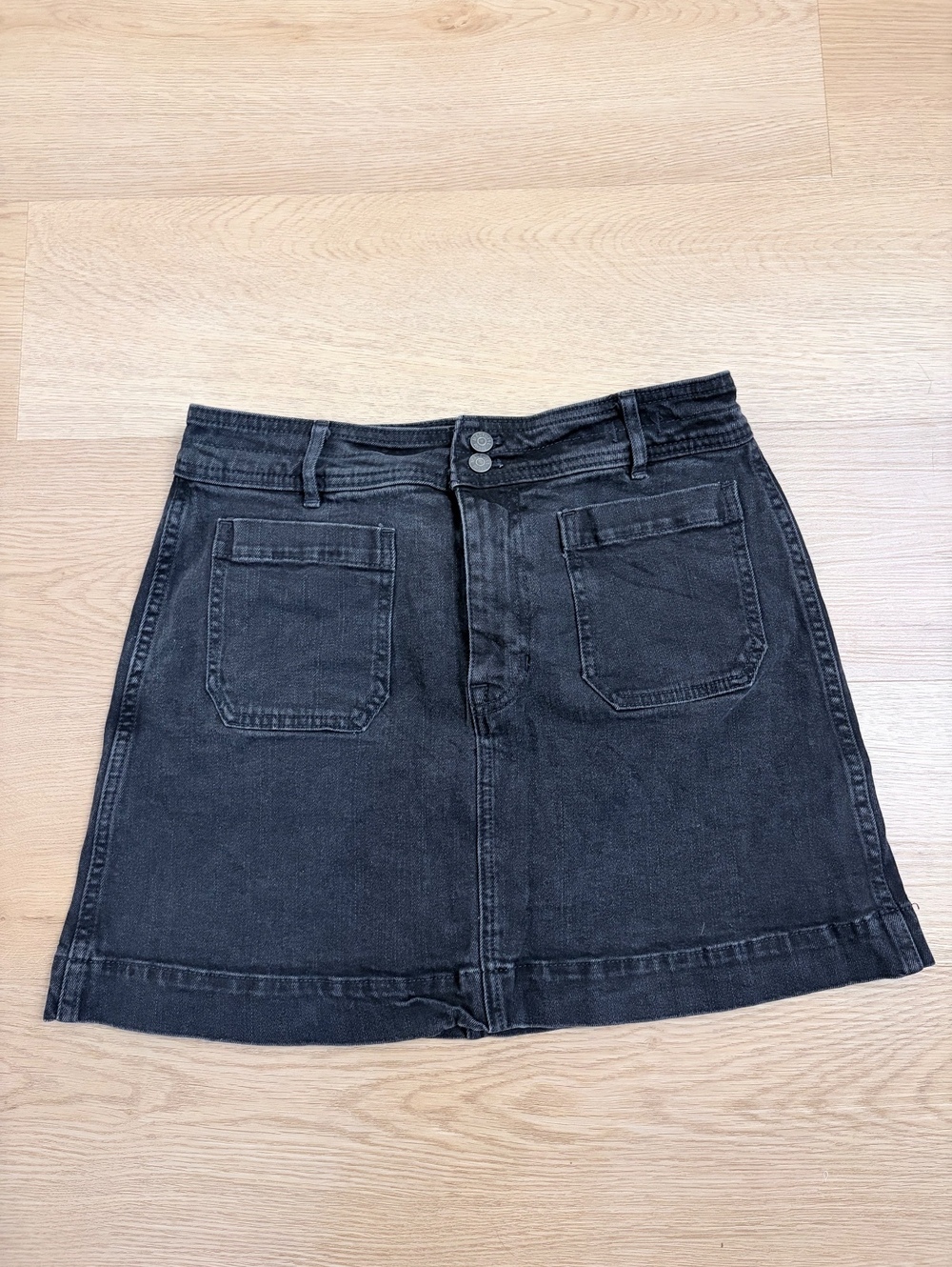 Women’s Madewell Stretch Denim A-Line Mini Skirt Black Size 6
